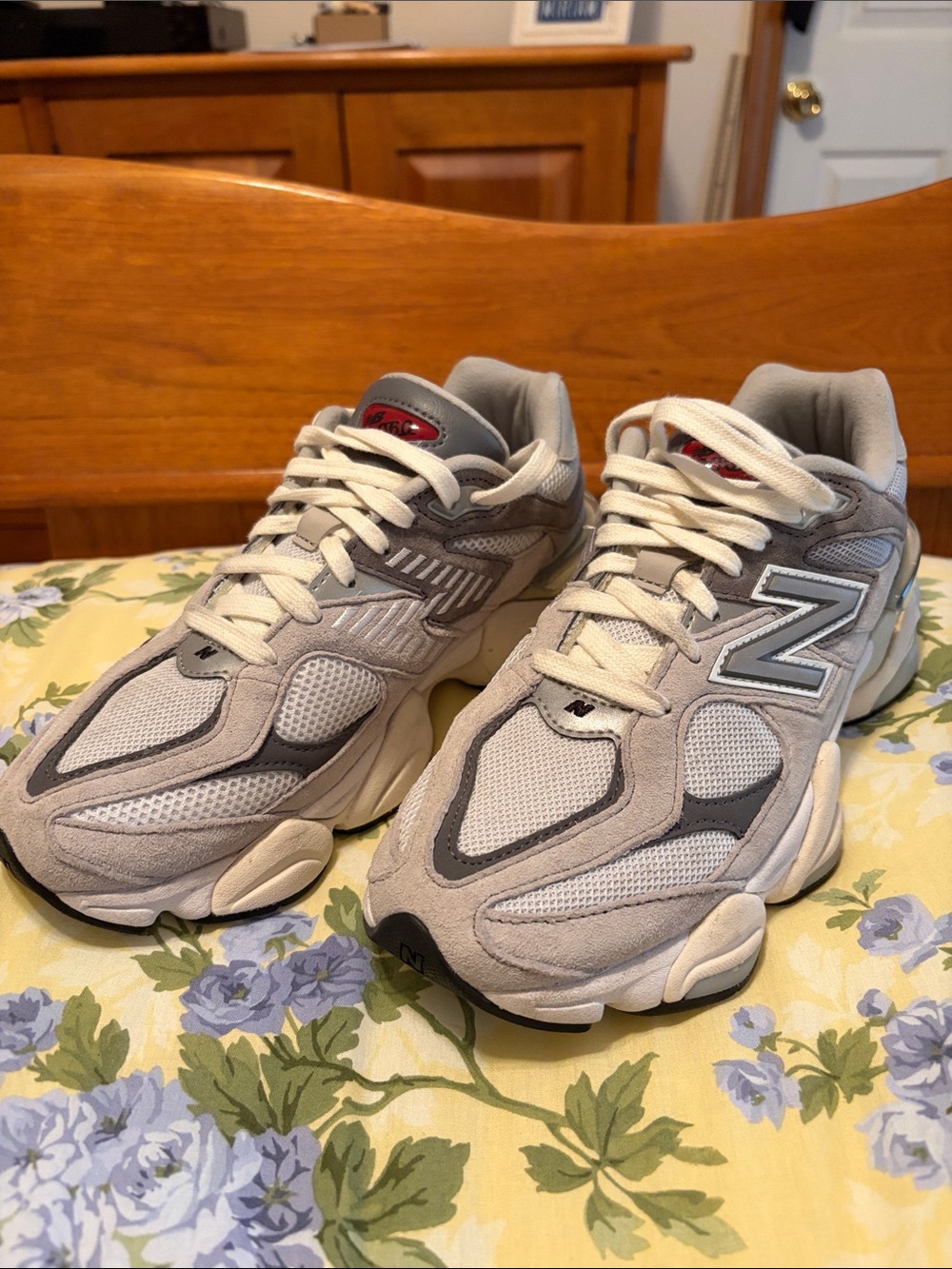 New Balance 9060 Light Grey and White Running Sneakers